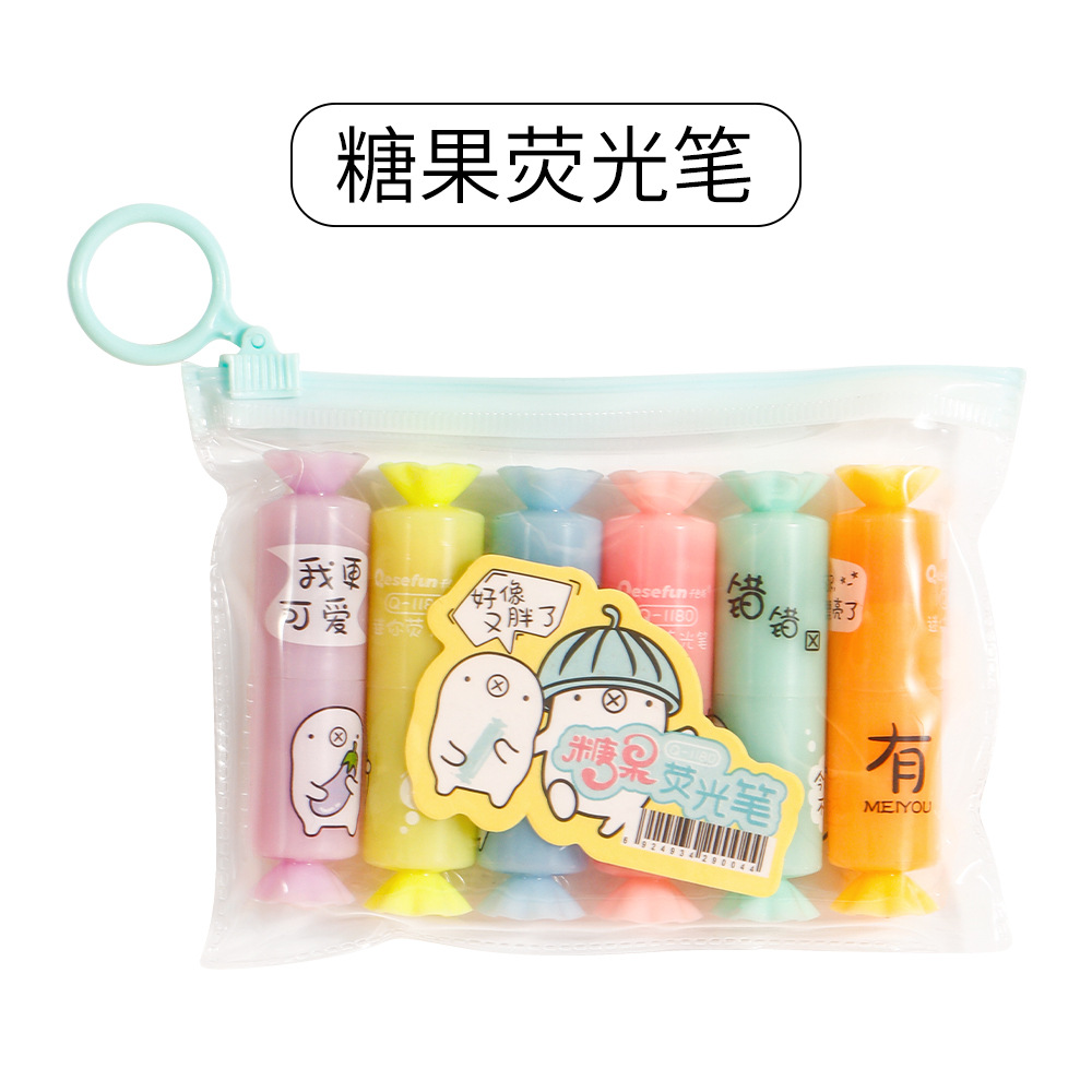 Resaltador de helado creativo resaltador conjunto de marcador de puntaje de los estudiantes de escritura de helado