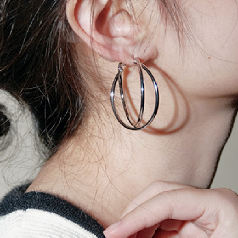 Unique Sculptural Hoop Earrings For Women Large Statement Design_voghion.com