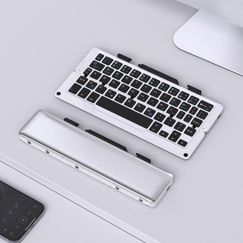 Teclado Plegable Bluetooth GK618 Aleación de Aluminio Inalámbrico para Tableta image 12