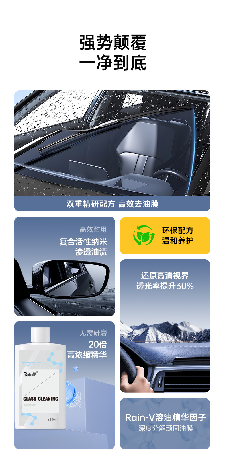 Glass Oil Film Removal Cream Car Glass Cleaning Cleaner Decontamination Car Wash Water Wax Decontamination Cleaning Agent