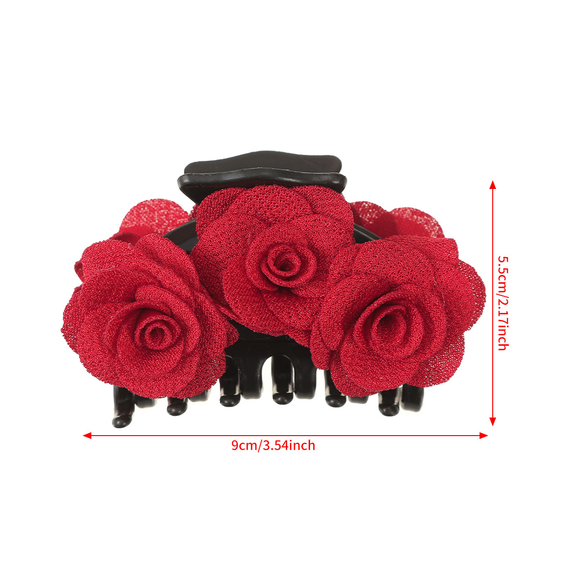 50g Weight Hair Claws Hair Accessories Type 1 Piece Quantity Tea Party, Shopping Occasion Cloth Material Rose Pattern All Seasons Season Women's Gender Elegant Style Elegant Women's Rose Cloth Hair Claws 13