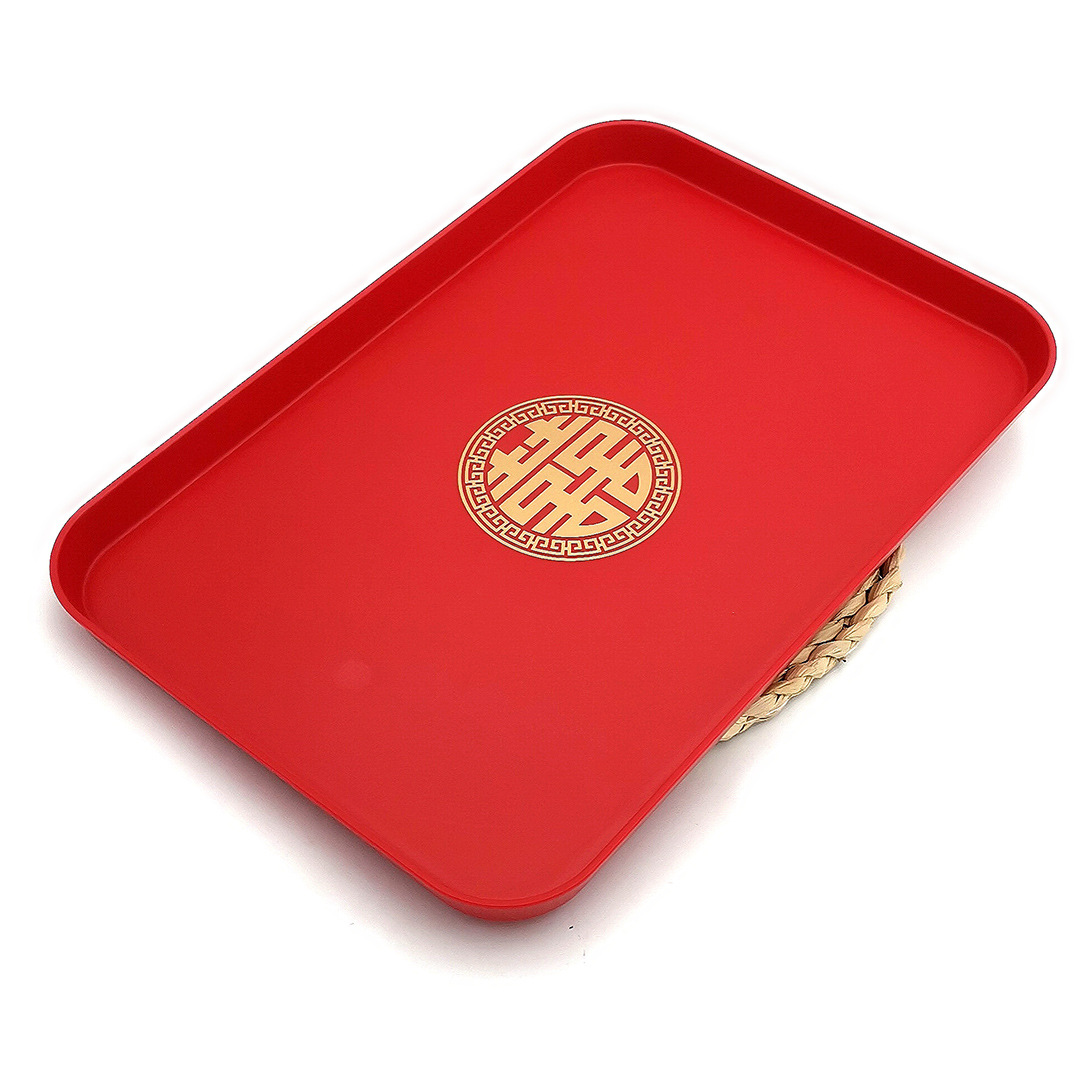 L6144 8865 carta bandeja rectangular boda plato de fruta salón rojo dedicado hogar suministros de la boda image 3