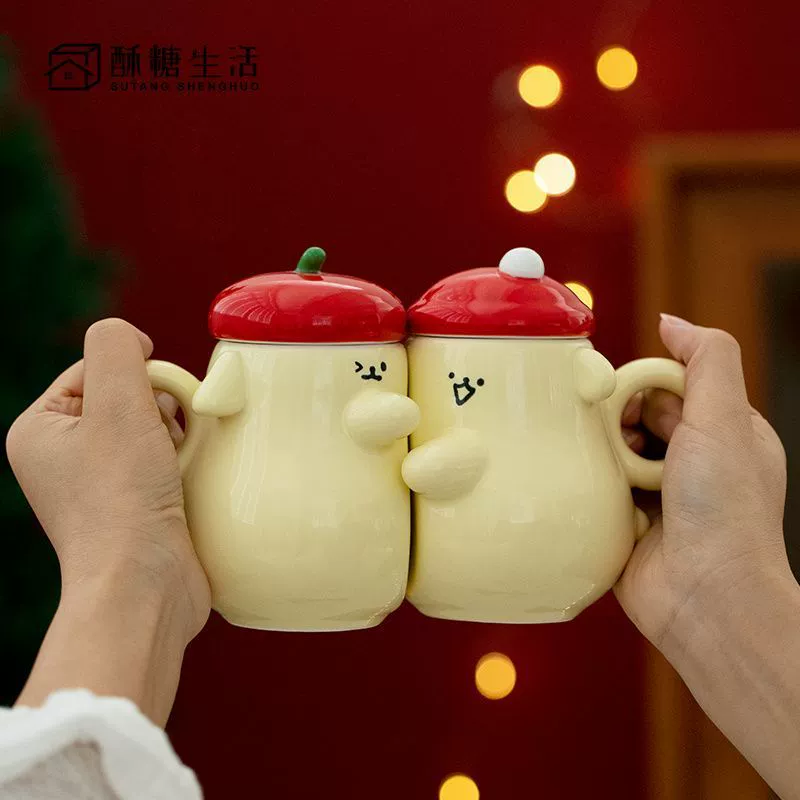 Cute tea cup, gift box, creative set, for beloved, Birthday gift
