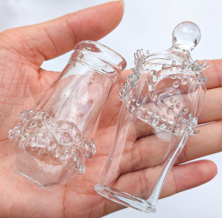 Pleasure Glans Sleeve 2-Pack for Men, TPE, Textured Bead Top, Transparent — detail image 27