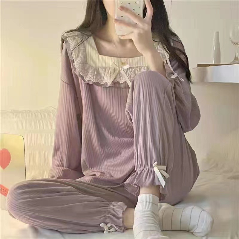 더블 길이 스퀘어 칼라 퍼플