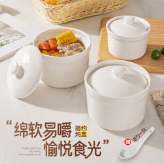 蓋付き家庭用セラミック製耐水シチューポット、ツバメの巣と卵の蒸し汁用のシチューポット、蒸し卵専用ボウル、スープ用小型シチューポット