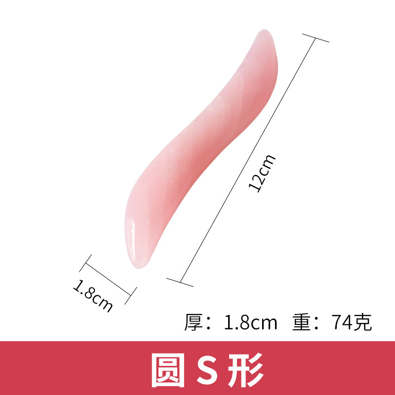 Herramienta de Jade Rosa para Masaje Facial, Forma de Pez y Triángulo