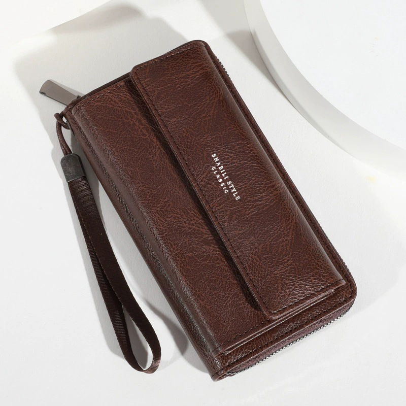 New Men's Wallet Pu Leather Multi-Card Slot Casual Long Wallet Large Capacity Clutch Bag Coin Purse Tiktok Dropshipping