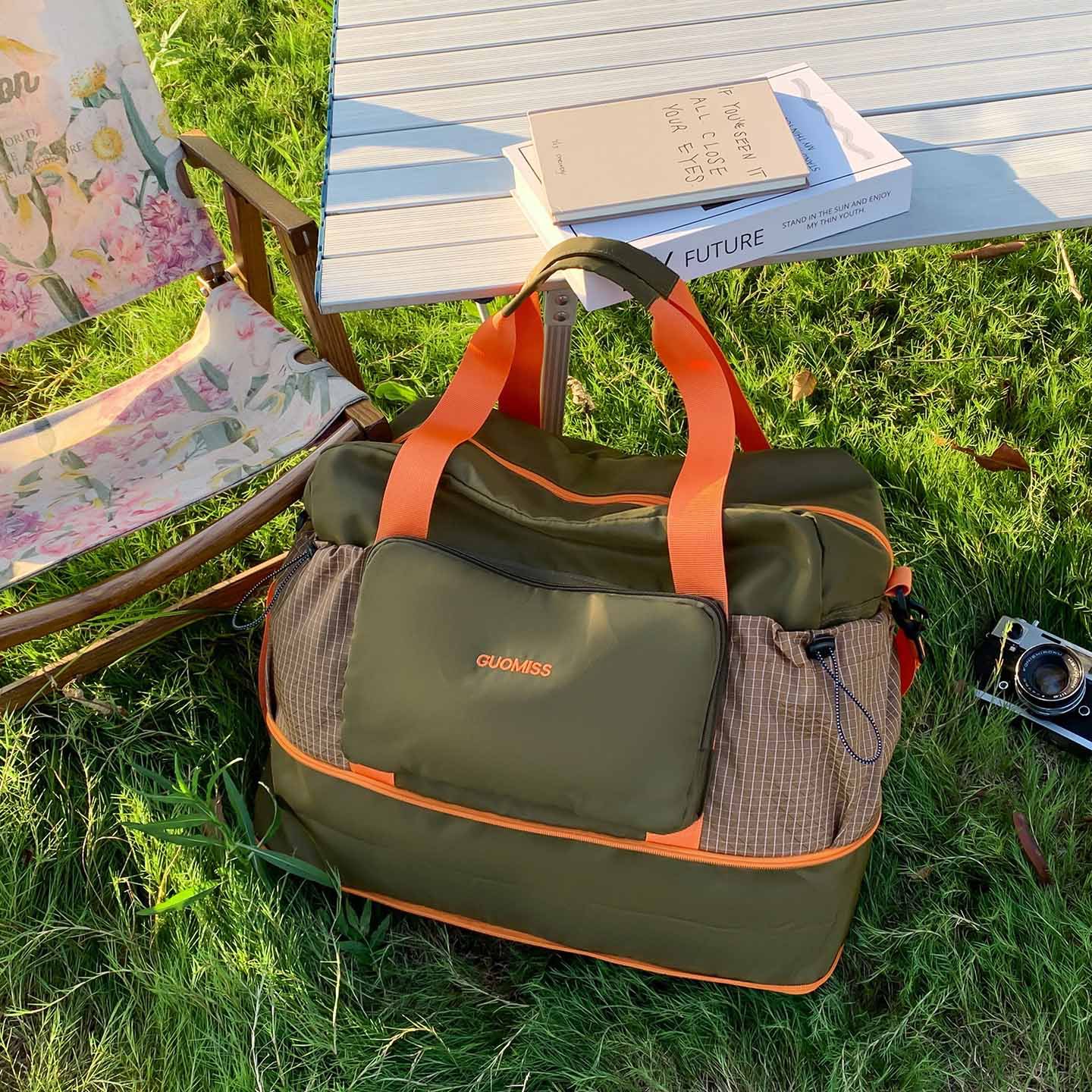 Nueva bolsa de viaje de gran capacidad de separación seca y húmeda bolsa de ejercicio bolsa de viaje corto portátil bolsa de equipaje de alto valor facial