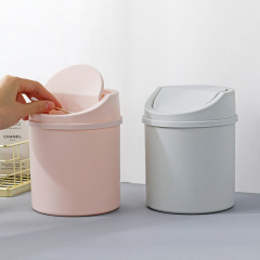 北欧シンプルなプラスチックデスクトップゴミ箱家庭用プッシュ式蓋付き雑物桶ミニ化粧台収納桶