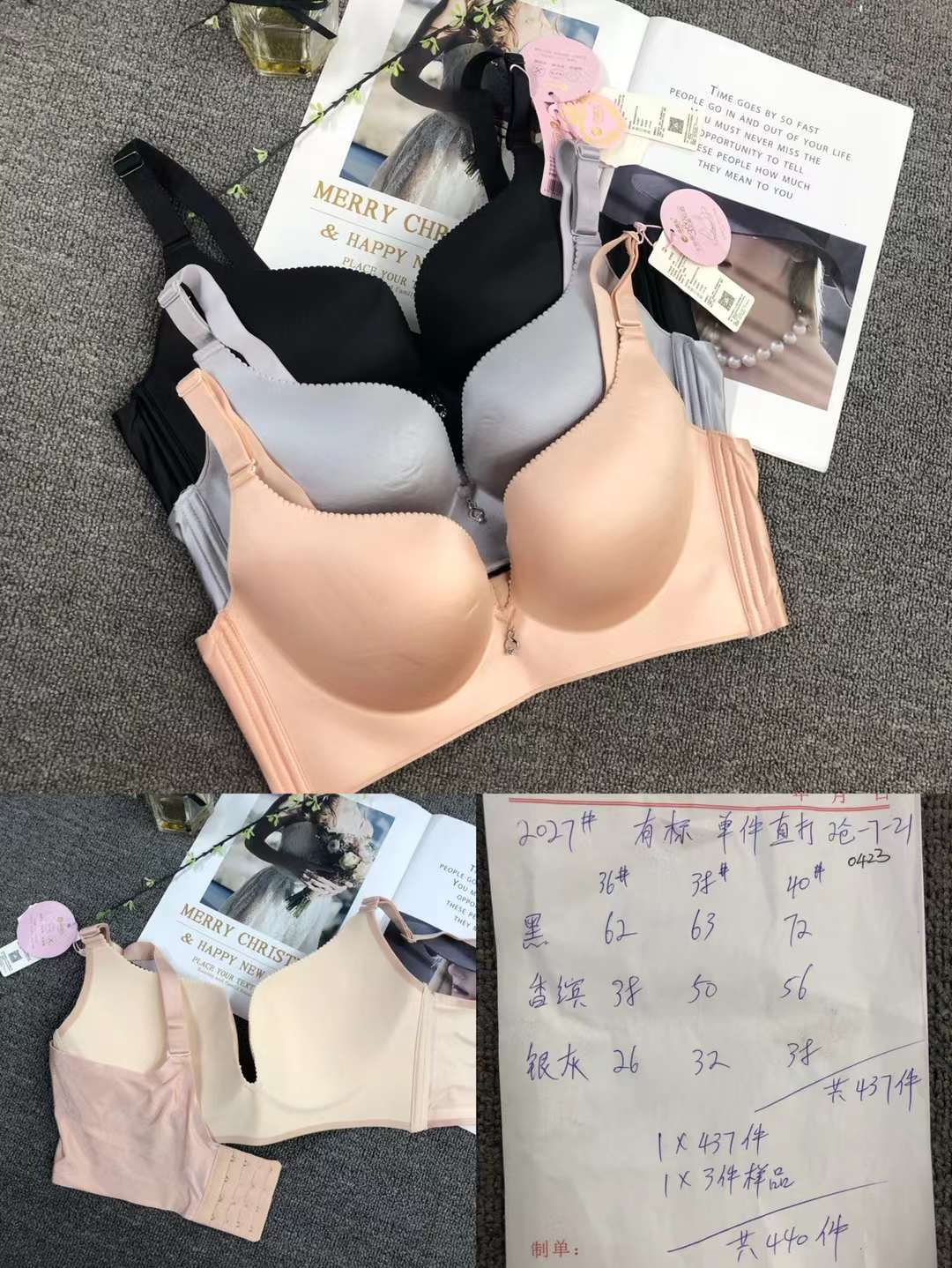 Nuevo Sudeste Asiático brillante ropa interior sin costuras medio grueso de alta calidad se reunieron multi-color multi-tamaño sujetador inalámbrico al por mayor