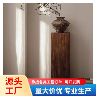Square Wooden Pier Low Stool Log Hotel Decoration Combination Coffee Table Solid Wood Pier Stool Stool Stool Distinctive Style