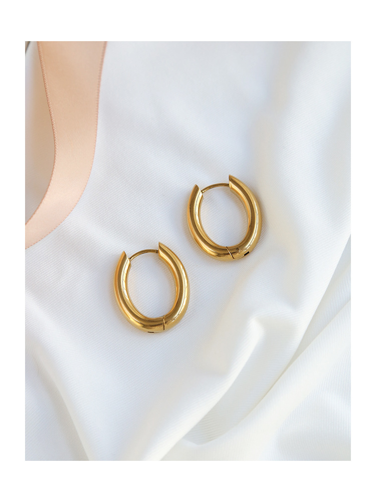 16g Weight Earrings Classification 1 Pair Quantity 1 Pair Simple Style U Shape Titanium Steel Plating Earrings