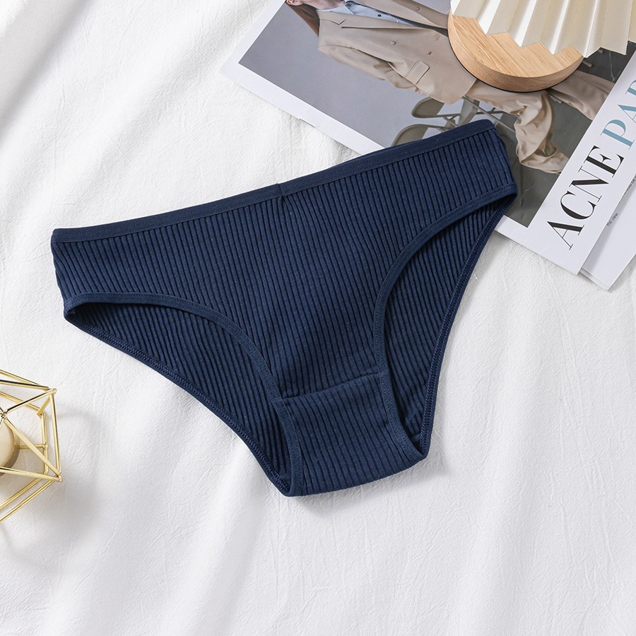 Ropa interior de algodón de las mujeres europeas y americanas transfronterizas cintura baja levantamiento de cadera calzoncillos alta elástica simple ropa interior de niña transpirable comercio exterior