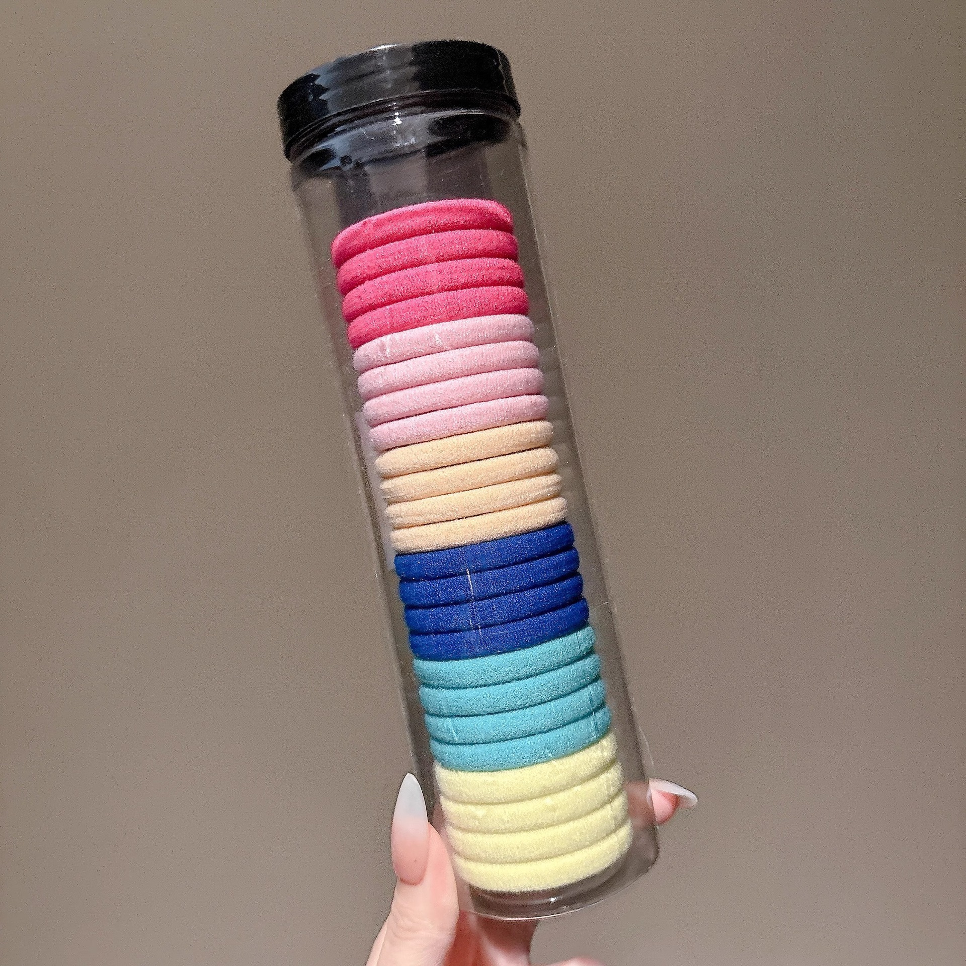 cordón de correa de goma sin costura, cordón de cabello de alta elasticidad, anillo de cabello duradero, cabello alto, cola de caballo fija, cuerda de cabello de bola