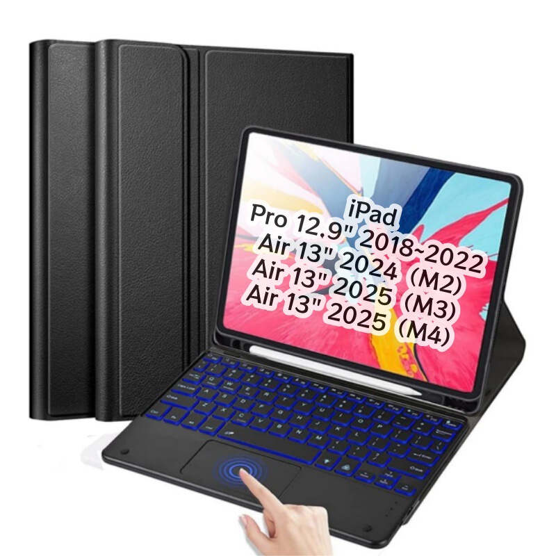 Compatible with 2026 Apple Air13 Touch Backlit Bluetooth Keyboard Protective Case iPad Pro12.9 Magnetic Tablet Case Compatible with 2026 Apple Air13 Touch Backlit Bluetooth Keyboard Protective Case iPad Pro12.9 Magnetic Tablet Case