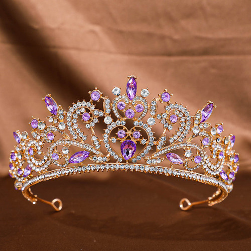 European and American bridal tiara Baroque crown rhinestone princess crown hair accessories wedding anniversary style dress headband accessories