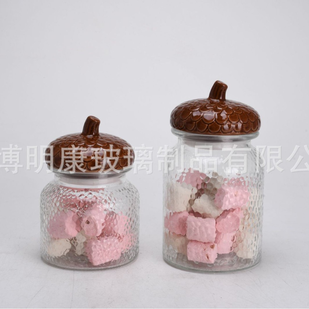 陶瓷盖搭配玻璃储藏瓶多变造型多款花纹餐饮类储藏罐