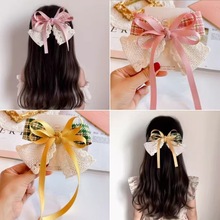 儿童红色蝴蝶结发夹公主百搭后脑勺发卡女童顶夹喜庆升学女孩头饰