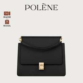 Polene波灵恩Number Seven灰色荔枝牛皮王妃包手提斜挎包