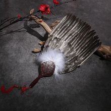 ✅批发鹅毛扇孔明扇诸葛亮羽毛扇子三层羽扇工艺扇端午礼品扇子批