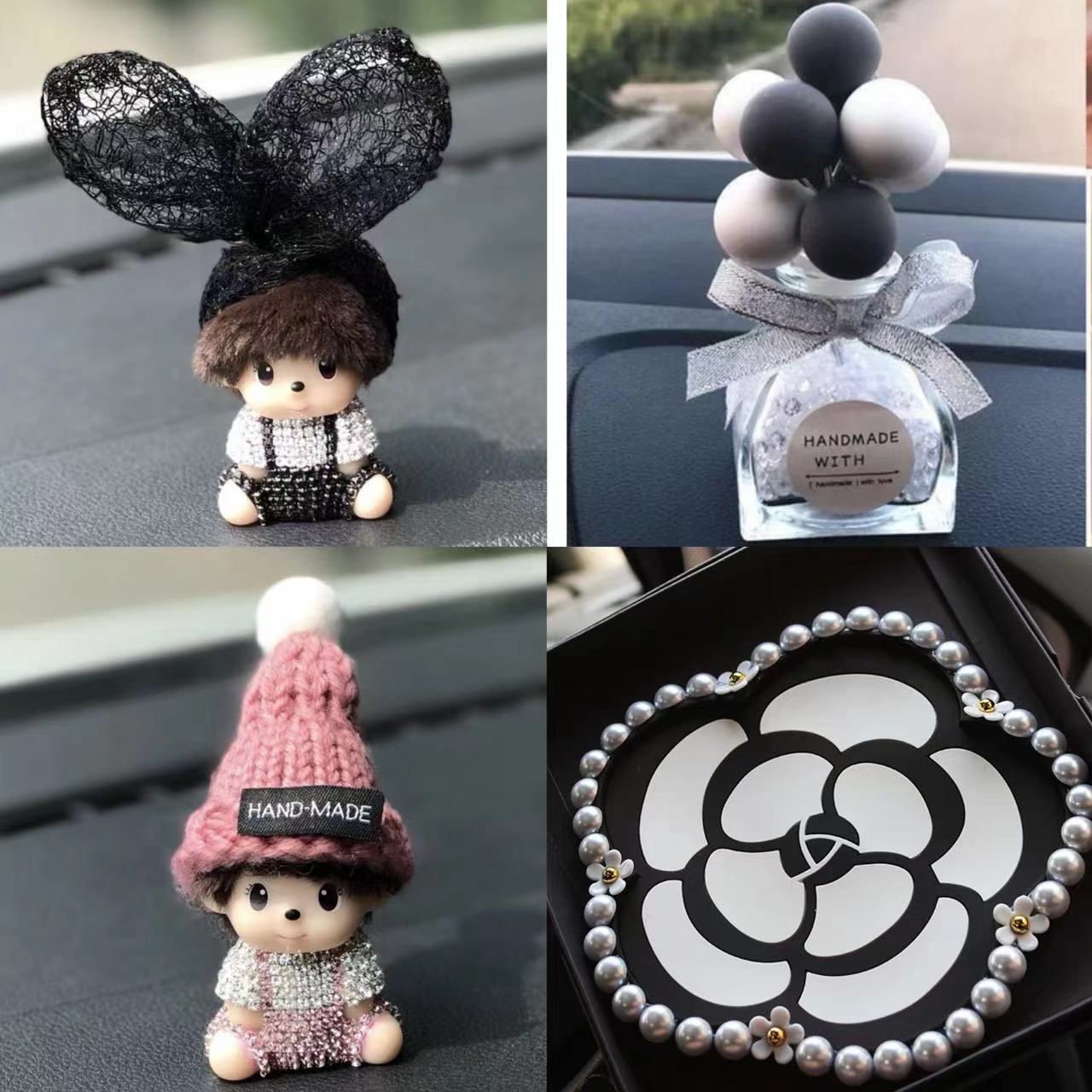 Decoraciones de automóviles en línea muñecas lindas decoraciones de automóviles accesorios de automóviles en línea dibujos animados de plástico femenino belleza de la noche