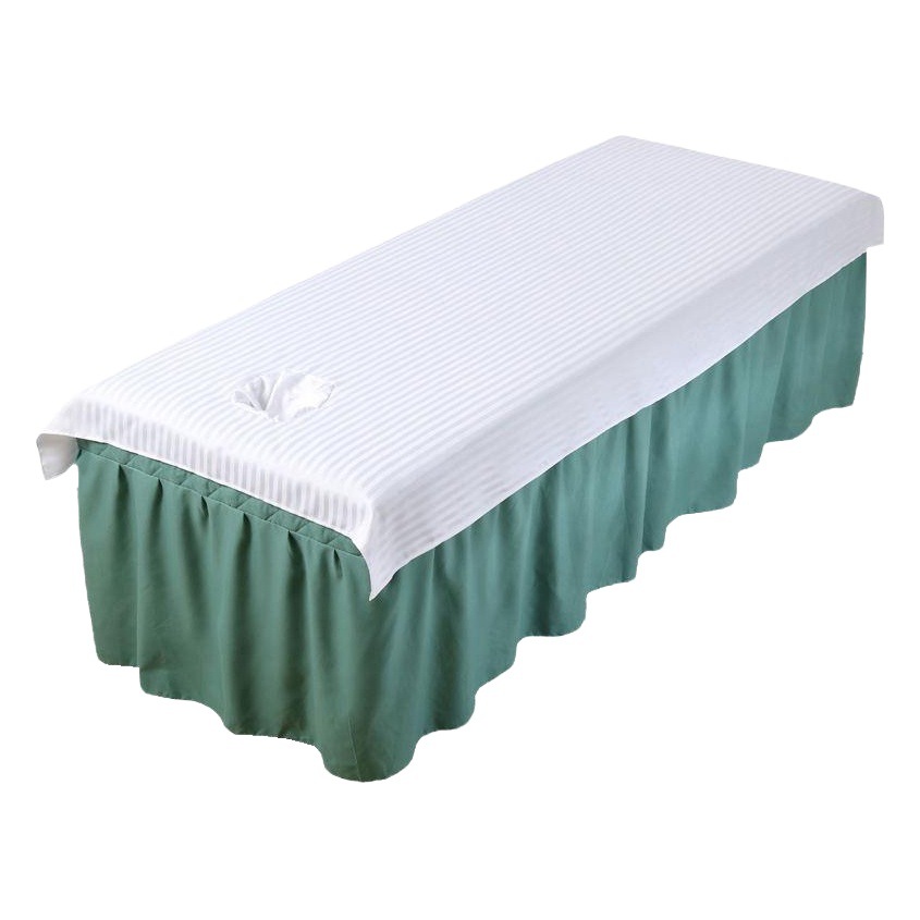 Factory wholesale beauty bed sheets with holes for beauty salon White durable easy to wash and dry massage bed sheets