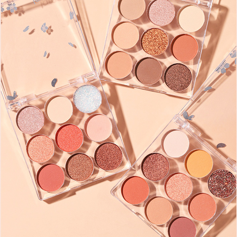 拉美拉9色眼影持妝服帖不易暈染日系大地色奶茶色九色眼影盤8g