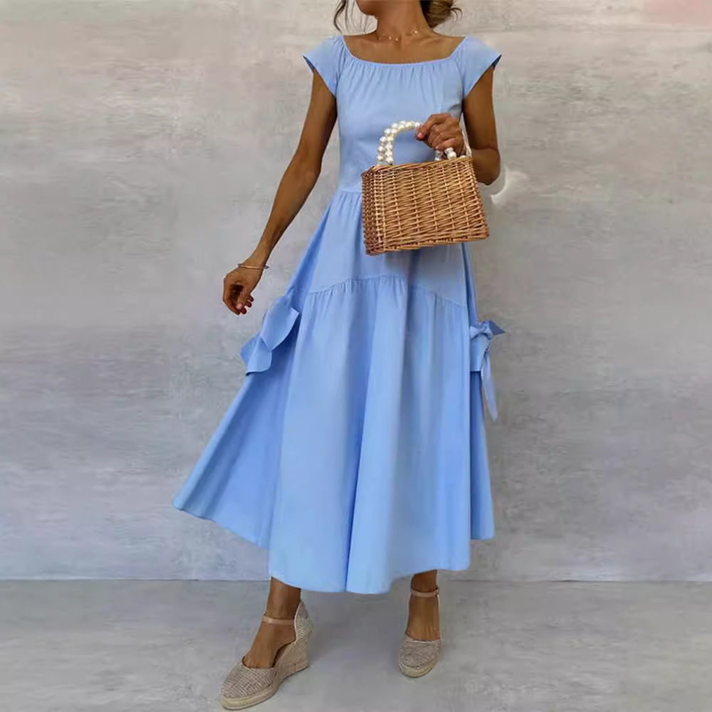 elegant long dress with bow