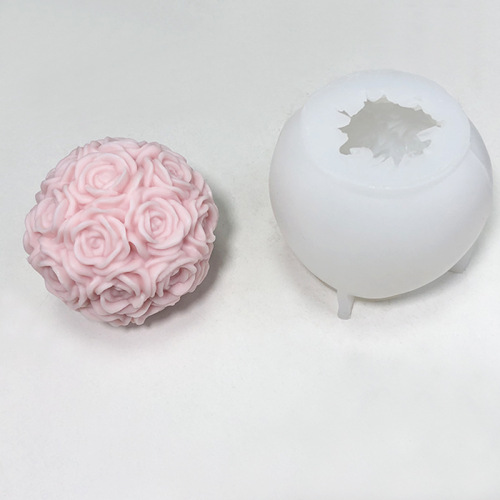 INS cross-border large Valentine's Day rose ball gift diy aromatherapy candle cake baking silicone mold