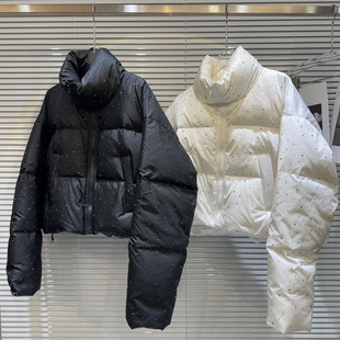 Internet Celebrity Same Style Down Cotton-padded Jacket 2024 Winter New Niche Hot Drilling Loose Warm Thickened Cotton-padded Jacket for Women