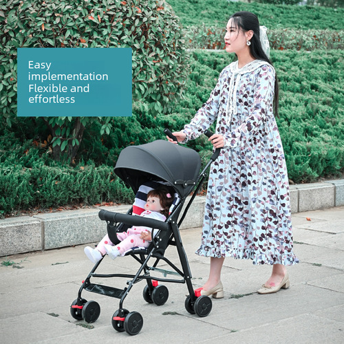 Manufacturer direct sales wholesale baby stroller can sit and lie light folding baby children hand push umbrella car one piece delivery