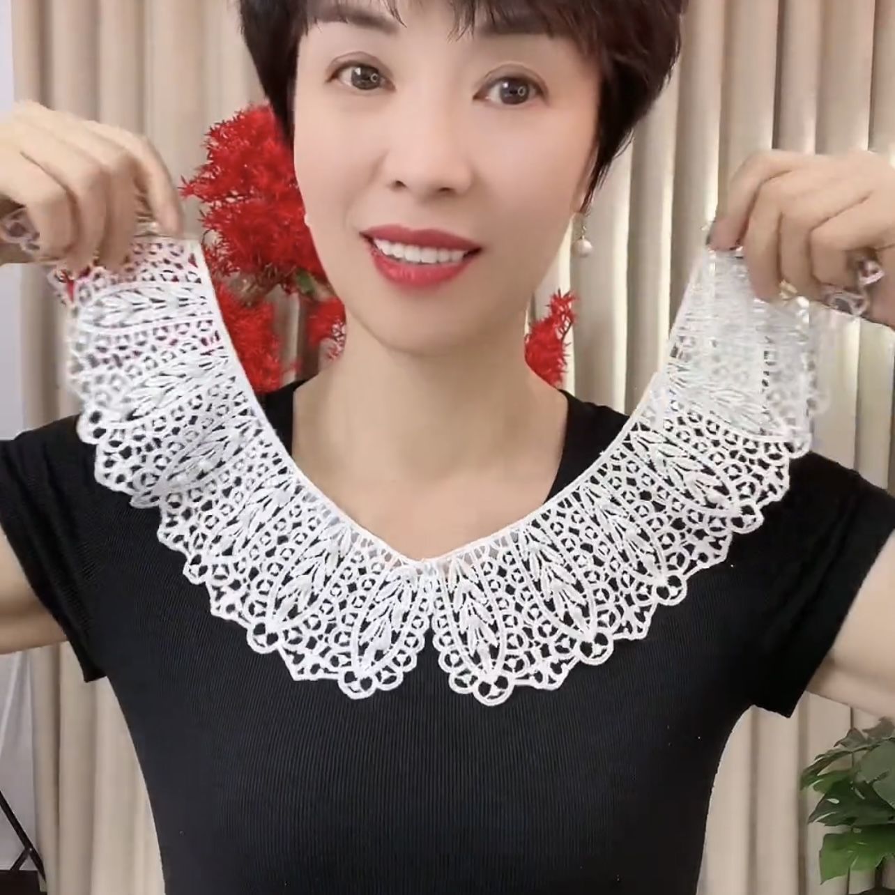 Pearl Lace Fake Collar Practical Summer Sun Protection Versatile Popular Korean Style Hollow Kapok Silk Shawl