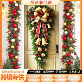 跨境新款圣诞节门帘 节日装饰派对庆祝横幅 冬季庭院派对家居装饰