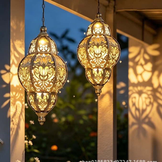 Cross-Border Solar Retro Decorative Lights Outdoor Garden Waterproof Landscape Lights Baroque Lanterns Courtyard Decorative Lighting