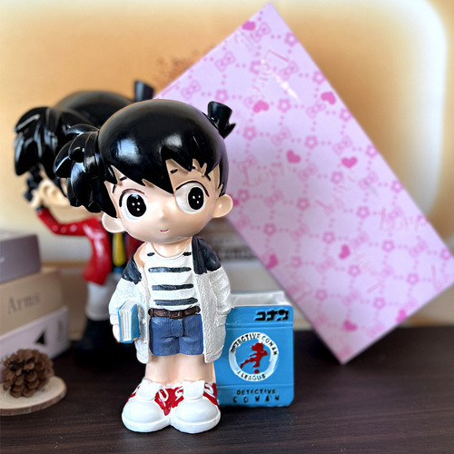L0213 SF Large-Sized Conan Gun-Shaped Piggy Bank, Cute Cartoon Shinichi Savings Jar, Resin Decorative Item—Perfect Gift for Students