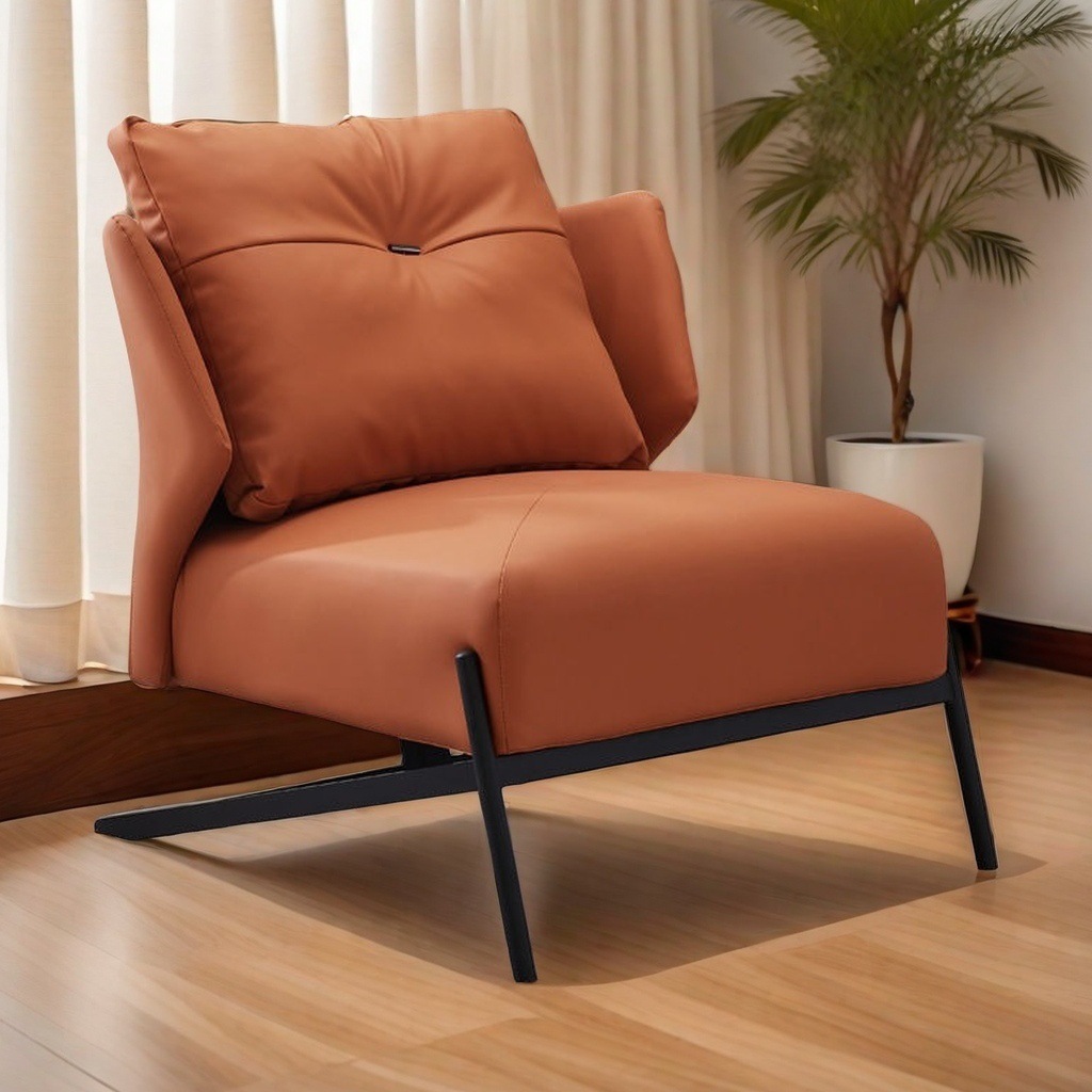 单人沙发椅设计师款意式轻奢客厅阳台沙发椅办公休息区接待休闲椅