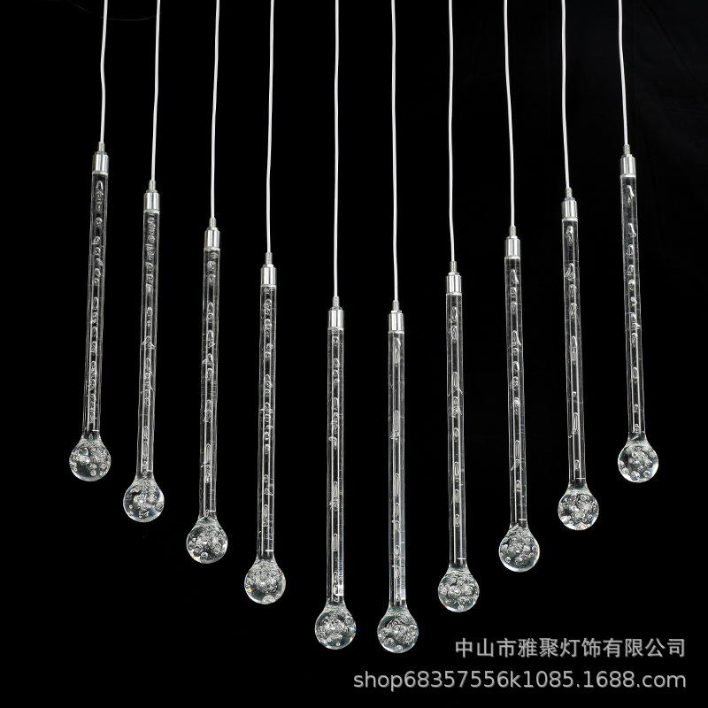 Fabricante directo para props de boda acrílico 10 lámparas de gota de agua luminosas para decorar la ventana del escenario del auditorio del hotel image 8