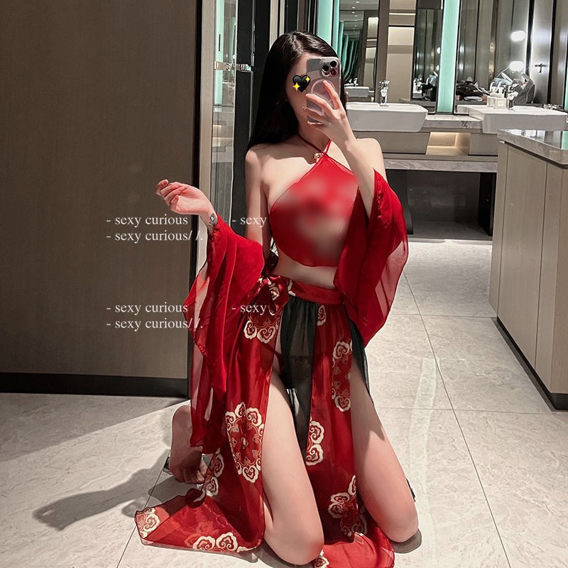 Lencería sexy hanfu cheongsam uniforme cama tentación gancho pasión traje femenino tentación extrema ropa de hadas
