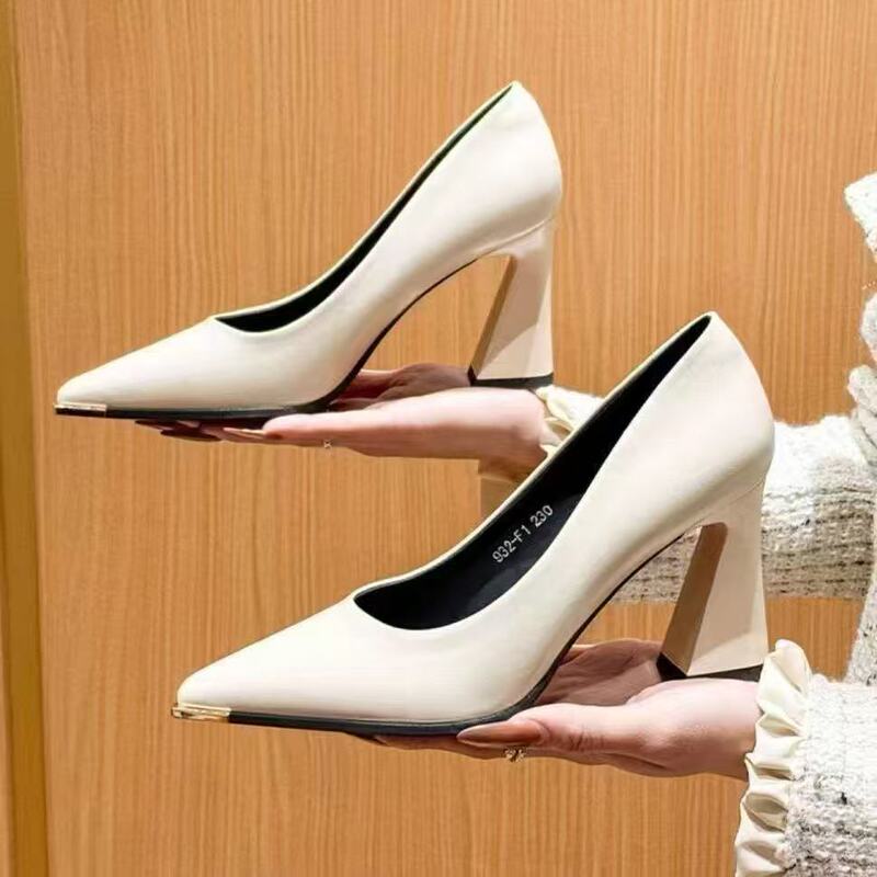 Vintage Pointed Toe High Heels for Women 2025 Winter New Versatile Commuter New Single Shoes Chunky Heel Party Vintage Women's Shoes Vintage Pointed Toe High Heels for Women 2025 Winter New Versatile Commuter New Single Shoes Chunky Heel Party Vintage Women's Shoes