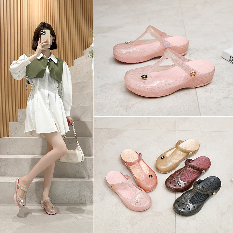 Jdov Women's New Non-Slip Soft-Soled Thick-Soled Clogs Jelly Closed-Toe Beach Shoes Nurse-Specific Sandals for Women Jdov Women's New Non-Slip Soft-Soled Thick-Soled Clogs Jelly Closed-Toe Beach Shoes Nurse-Specific Sandals for Women