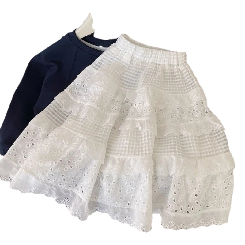 Traje redondo de las muchachas de la estrella de los niños ropa de Primavera/Verano Corea del Sur ropa para niños nuevo estilo occidental moda infantil falda de la niña moda