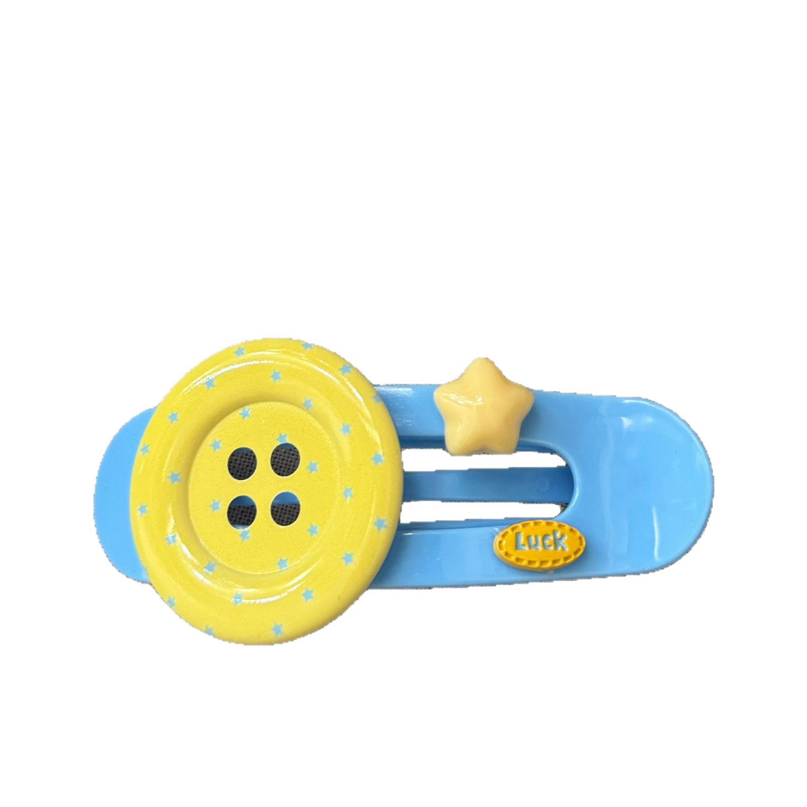 Yellow Button Color Code Dopamine-inspired, oversized button-shaped star and oval hair clips ...