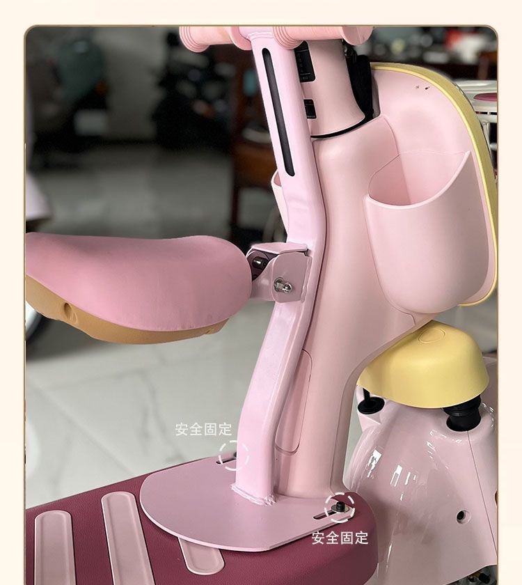 Electric Vehicle Child Front Seat, Foldable, Suitable for Babies Aged 8 Months to 8 Years, Two-Way Seat with Shock Absorption Safety Seat