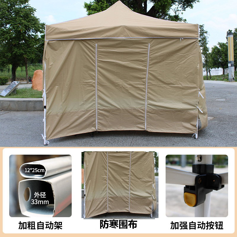 Outdoor Market Stall Canopy with Transparent Sides, Hiking Tent for Warmth, Wind and Rain Protection, Sun Protection Tent