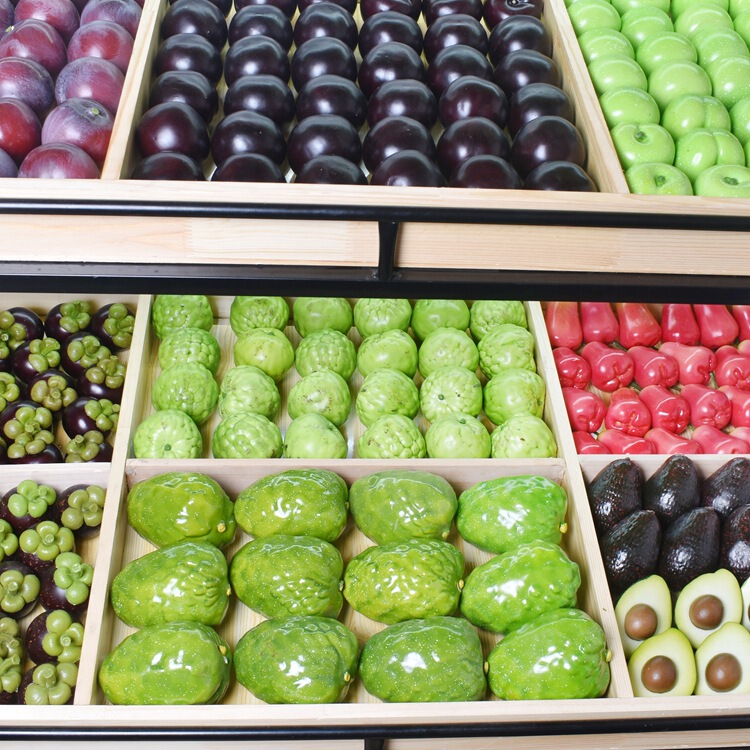 Various tropical simulation fruit model foam aggravated Sakya avocado mangosteen fake black Brin green plum Lotus mist