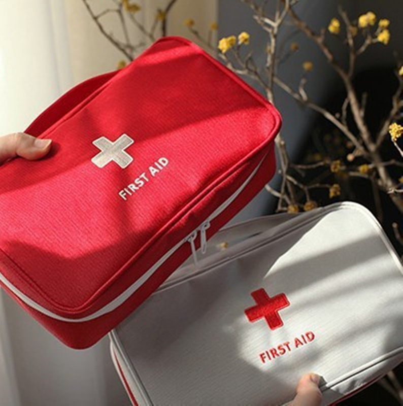 Korean Fashion Travel Satchel Medical Bag First Aid Bag Medicine Organization Epidemic Prevention Bag Classification Cosmetics Bag Large Size