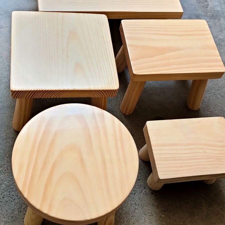 Low Stool Small Stool for Home Use, Ultra-Low Stool 10cm High Footstool, Cat and Dog Booster Stool, Solid Wood Small Stool