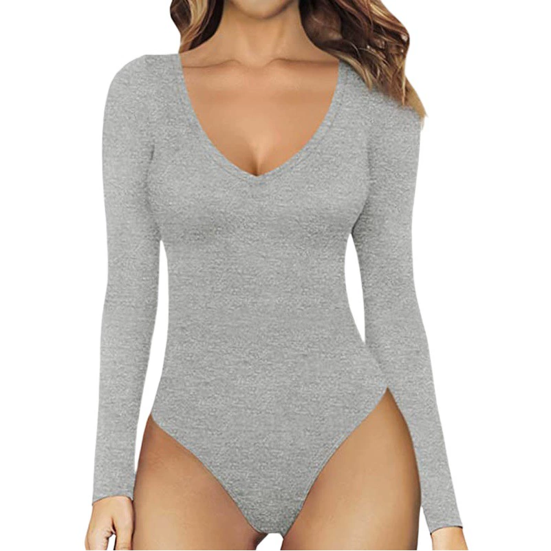2022 трансграничная Amazon eBay новая горячая цельная женская рубашка с длинным рукавом Европа и США сексуальный комбинезон с V-образным вырезом и длинными рукавами