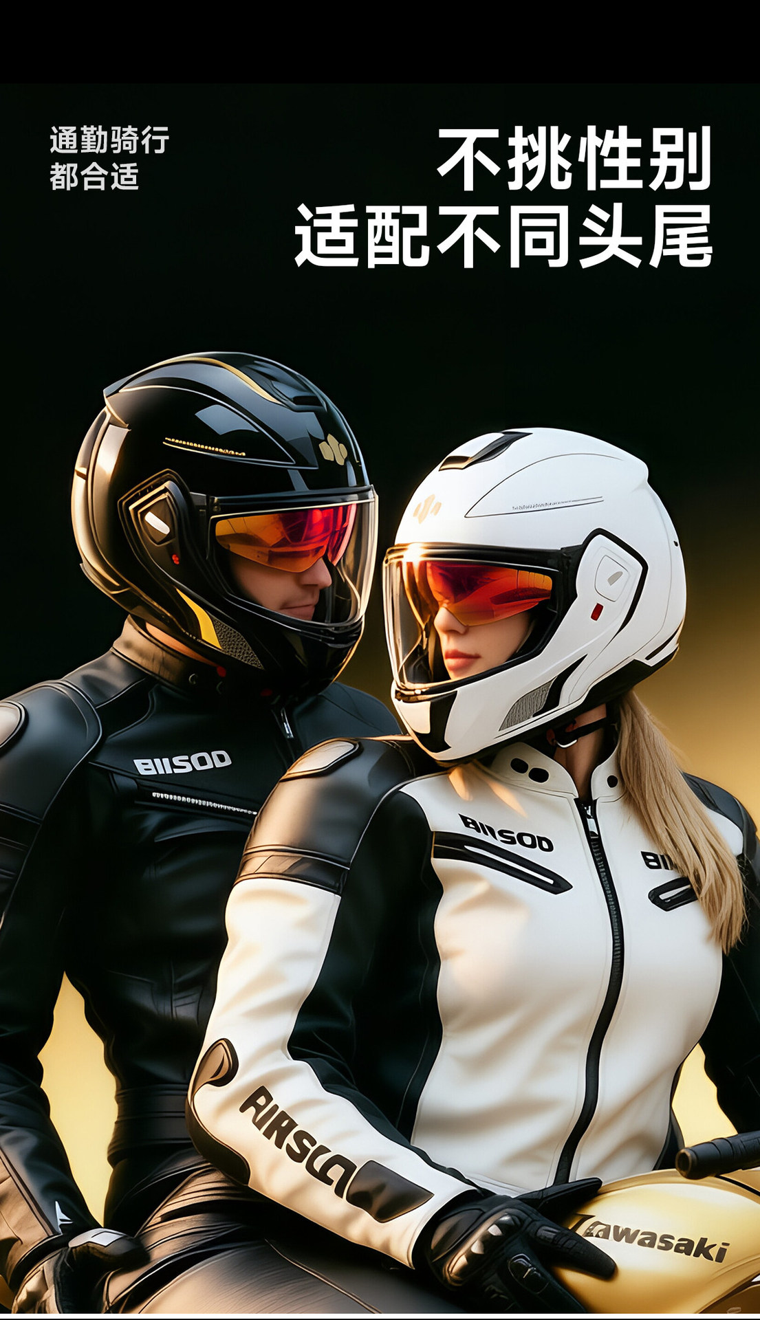 Two Little Bees Motorcycle Safety Helmet for Men, Flip-Up Open-Face Helmet, All-Season Sun Protection Full-Face Helmet, Cruising Retro Safety Helmet